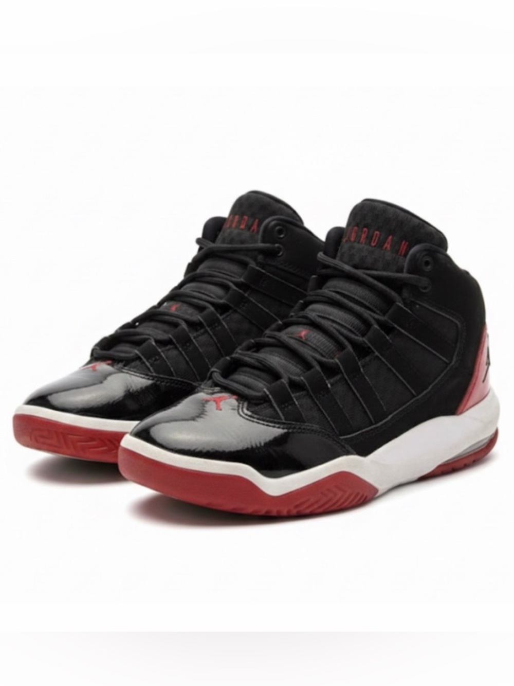 Nike Air Jordan Max Aura Black Red High Sneakers Running Shoes AQ9214-006 3.5